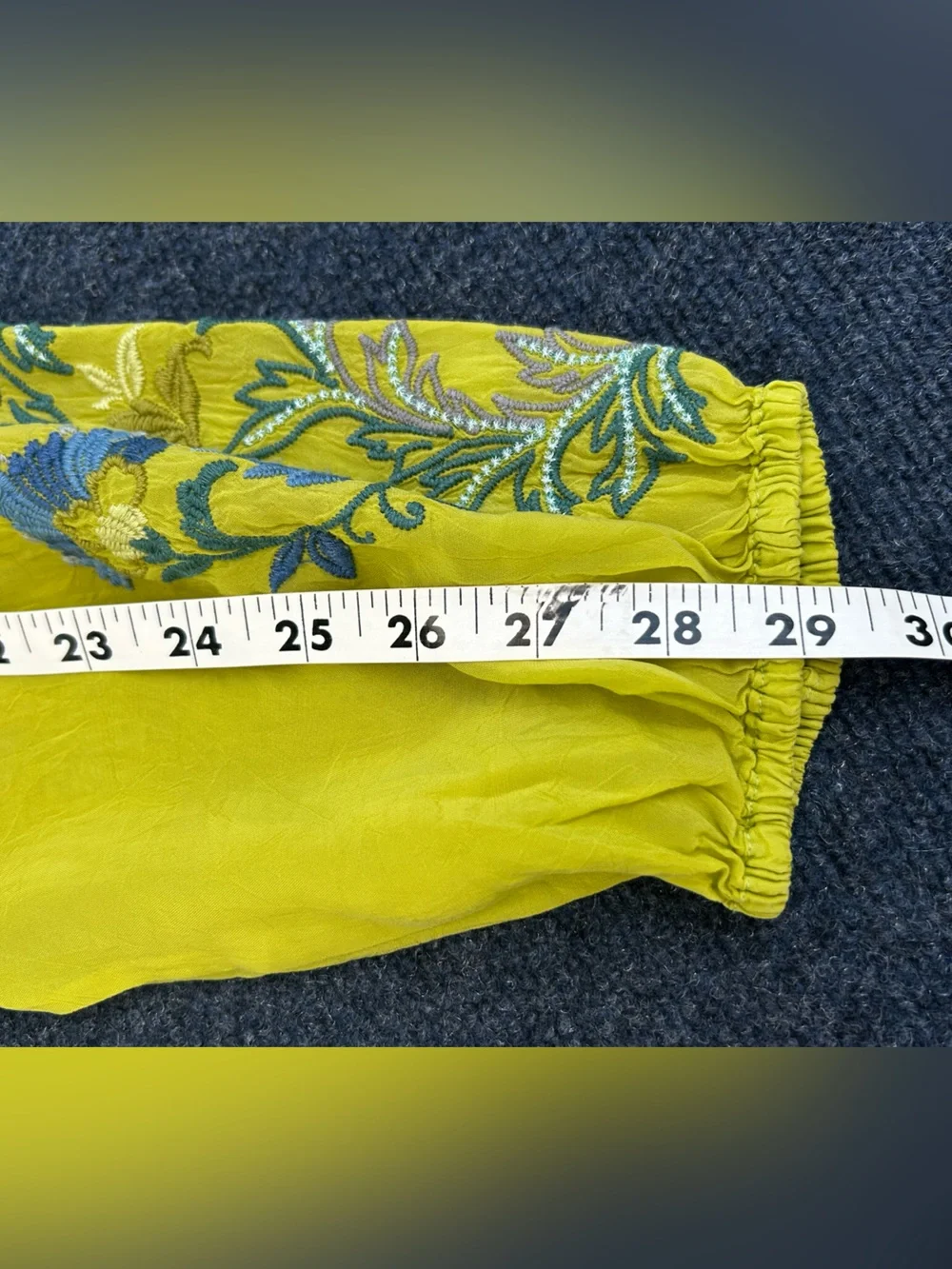 Johnny Was Embroidered Eleana Blouse in Chartreuse Medium